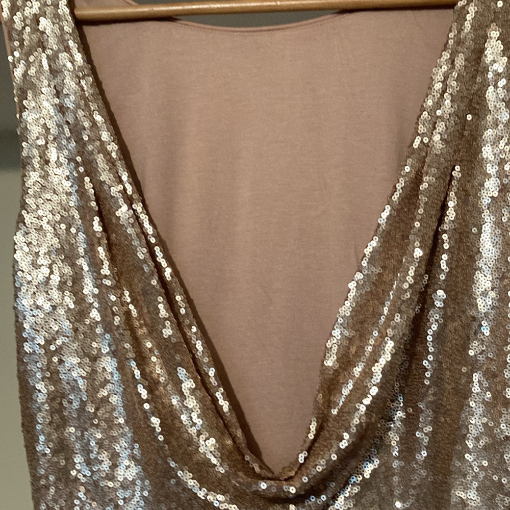Lulu’s Slink And Wink Matte Gold Sequin Maxi Dress - image 7